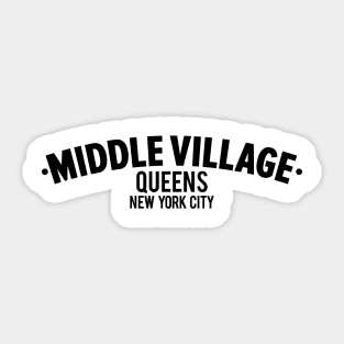 Middle Village Queens Logo - A Minimalist Tribute to Suburban Serenity Sticker